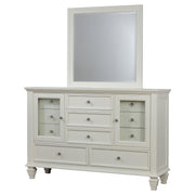 Sandy Beach 11-drawer Dresser with Mirror Cream White - 201303M
