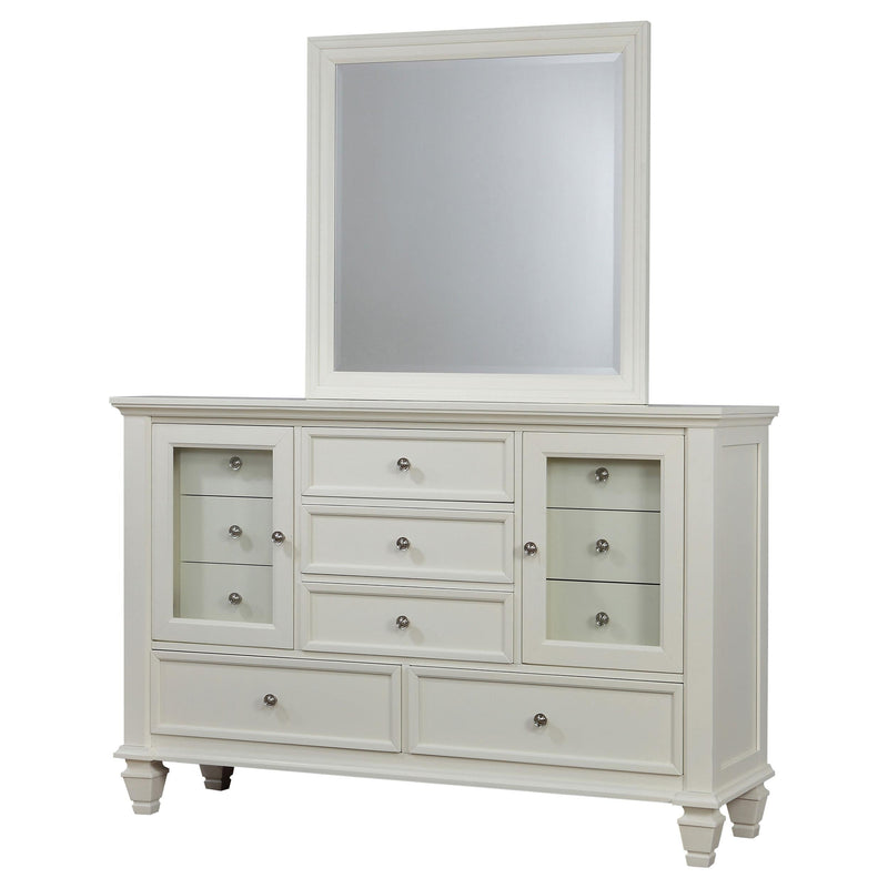 Sandy Beach 11-drawer Dresser with Mirror Cream White - 201303M