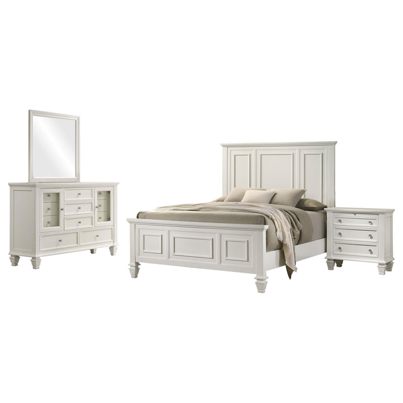 Sandy Beach 4-piece California King Bedroom Set Cream White - 201301KWN-S4