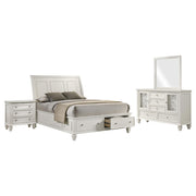 Sandy Beach 4-piece Eastern King Bedroom Set Cream White - 201309KE-S4
