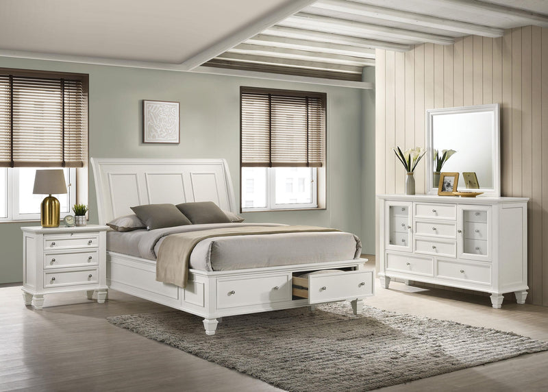 Sandy Beach 4-piece Queen Bedroom Set Cream White - 201309Q-S4