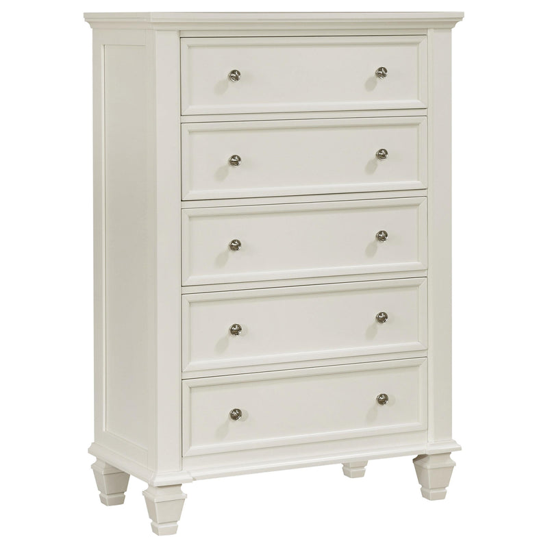 Sandy Beach 5-piece California King Bedroom Set Cream White - 201301KWN-S5