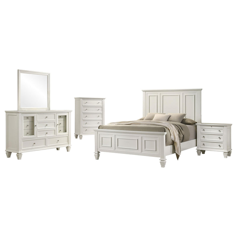 Sandy Beach 5-piece California King Bedroom Set Cream White - 201301KWN-S5