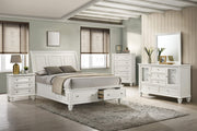 Sandy Beach 5-piece Queen Bedroom Set Cream White - 201309Q-S5