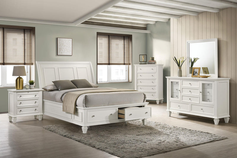 Sandy Beach 5-piece Queen Bedroom Set Cream White - 201309Q-S5