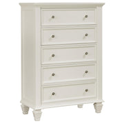 Sandy Beach 5-piece Queen Bedroom Set Cream White - 201309Q-S5