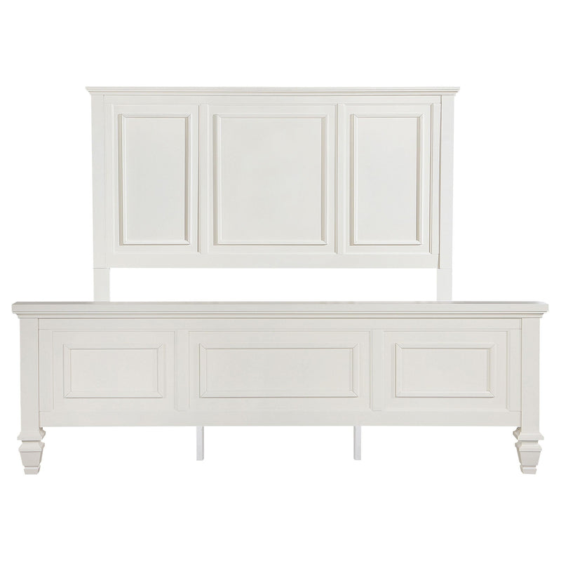 Sandy Beach 63-inch Eastern King Wood Panel Bed Cream White - 201301KEN