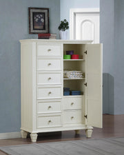 Sandy Beach 8-drawer Door Chest Cream White - 201308