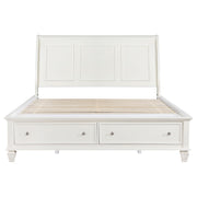 Sandy Beach Wood Eastern King Storage Panel Bed Cream White - 201309KE