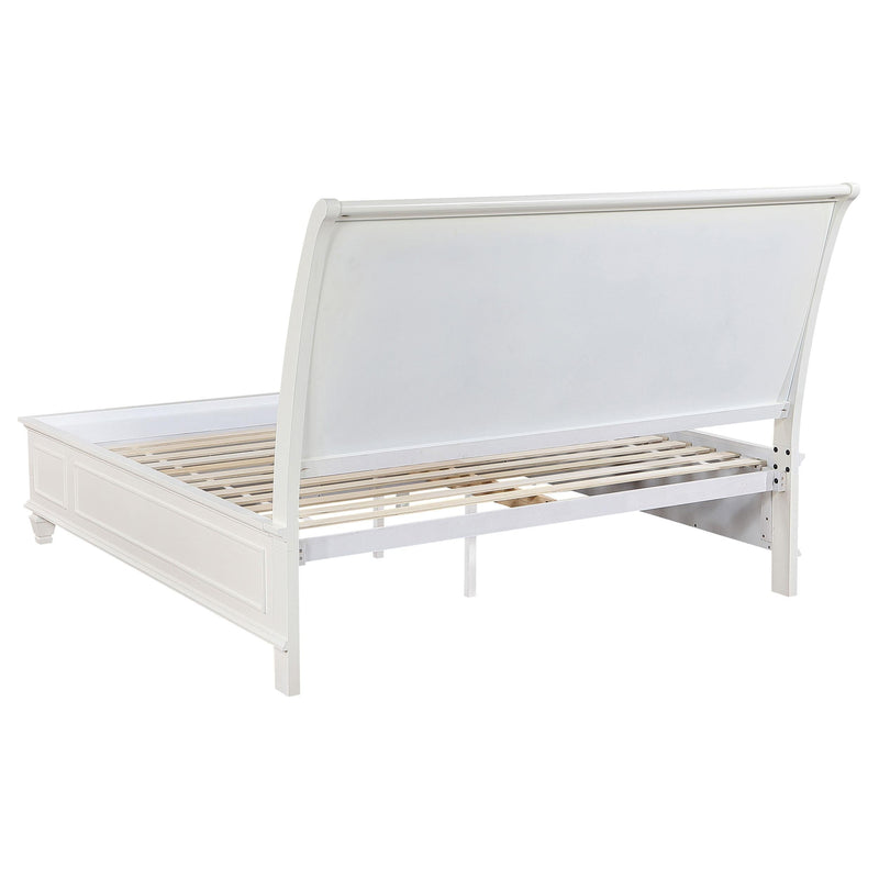 Sandy Beach Wood Eastern King Storage Panel Bed Cream White - 201309KE