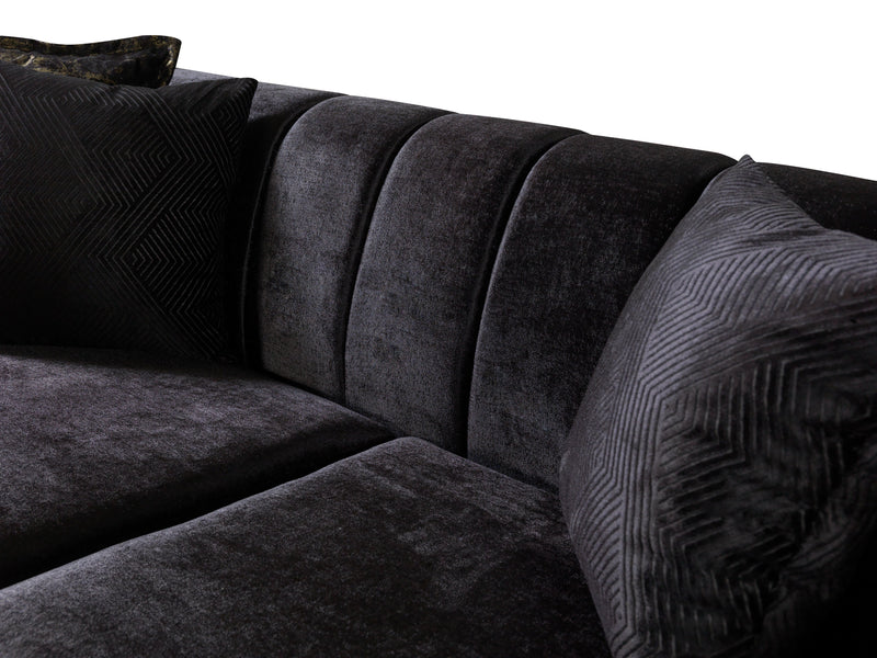 Santana Black Velvet Sofa & Loveseat [ETA: 5/16] - Lara FurnitureLiving Room Set