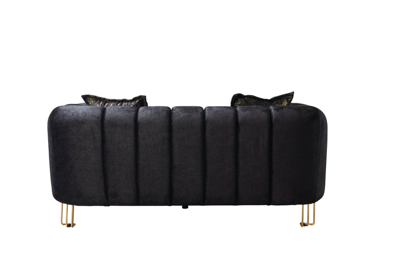 Santana Black Velvet Sofa & Loveseat [ETA: 5/16] - Lara FurnitureLiving Room Set