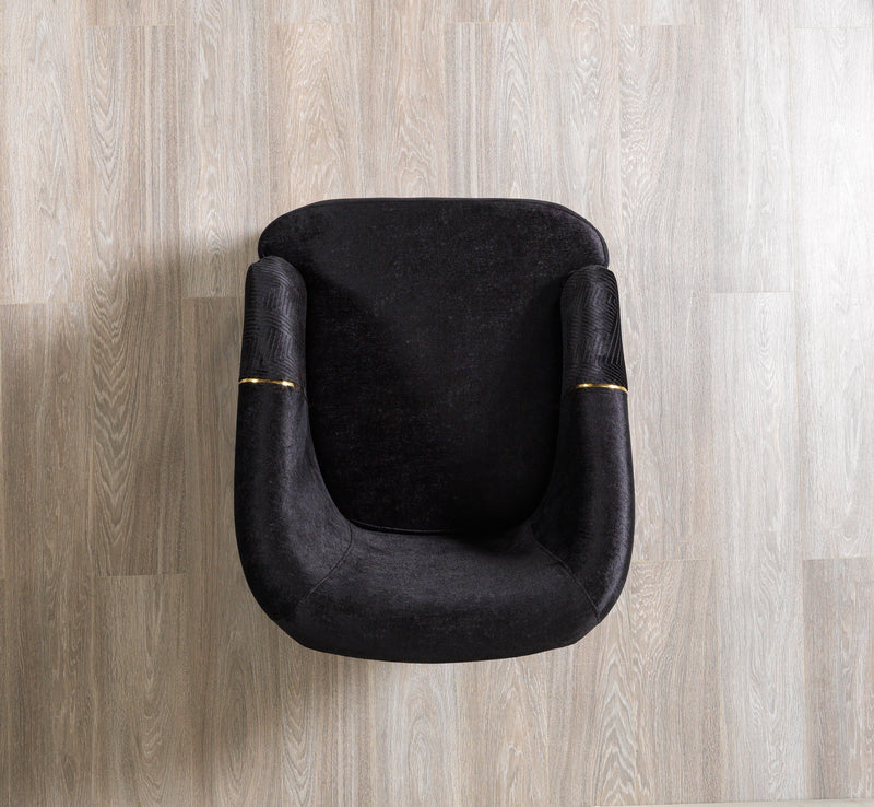 Santana Black Velvet Sofa & Loveseat [ETA: 5/16] - Lara FurnitureLiving Room Set