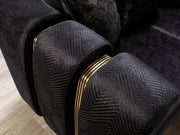 Santana Black Velvet Sofa & Loveseat [ETA: 5/16] - Lara FurnitureLiving Room Set