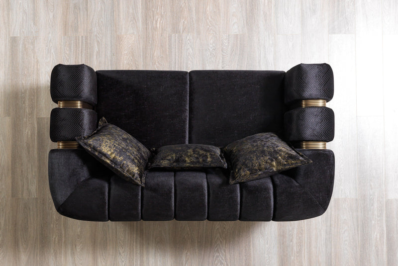 Santana Black Velvet Sofa & Loveseat [ETA: 5/16] - Lara FurnitureLiving Room Set