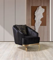 Santana Black Velvet Sofa & Loveseat [ETA: 5/16] - Lara FurnitureLiving Room Set
