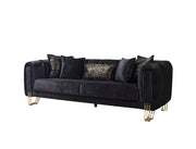 Santana Black Velvet Sofa & Loveseat [ETA: 5/16] - Lara FurnitureLiving Room Set