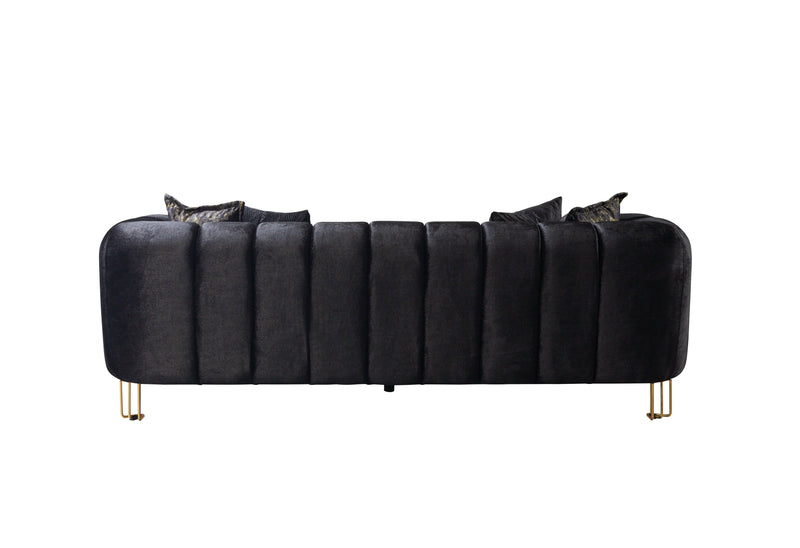 Santana Black Velvet Sofa & Loveseat [ETA: 5/16] - Lara FurnitureLiving Room Set