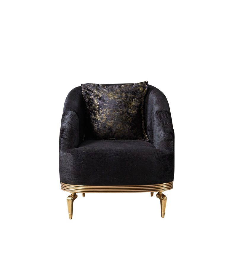 Santana Black Velvet Sofa & Loveseat [ETA: 5/16] - Lara FurnitureLiving Room Set