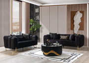 Santana Black Velvet Sofa & Loveseat [ETA: 5/16] - Lara FurnitureLiving Room Set