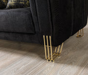 Santana Black Velvet Sofa & Loveseat [ETA: 5/16] - Lara FurnitureLiving Room Set