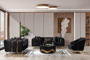 Santana Black Velvet Sofa - SANTANABLACK-S