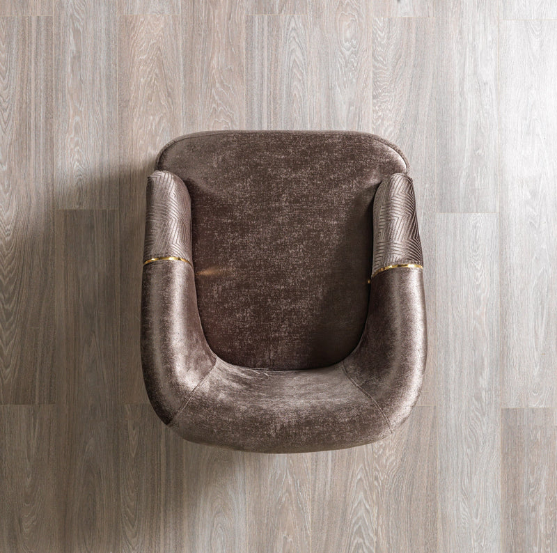 Santana Coffee Velvet Chair - SANTANACOFFEE-CHAIR
