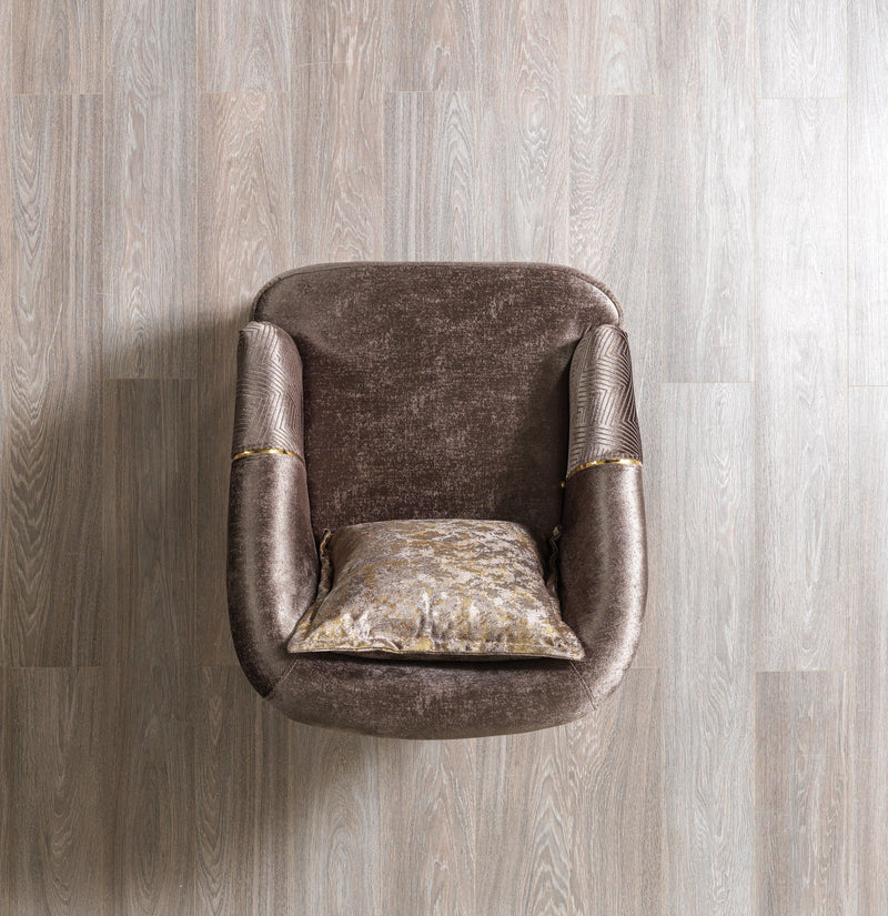 Santana Coffee Velvet Chair - SANTANACOFFEE-CHAIR