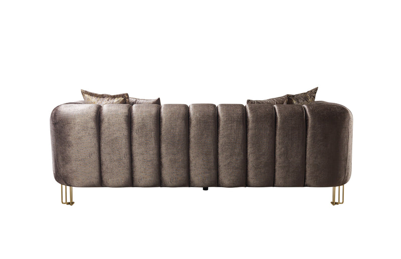 Santana Coffee Velvet Sofa & Loveseat - SANTANACOFFEE-SL
