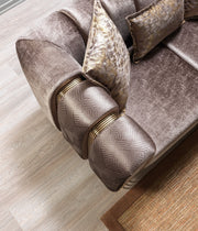 Santana Coffee Velvet Sofa & Loveseat - SANTANACOFFEE-SL