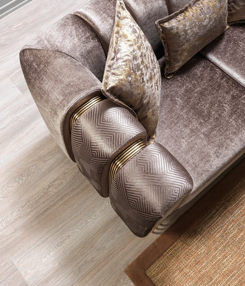 Santana Coffee Velvet Sofa - SANTANACOFFEE-S