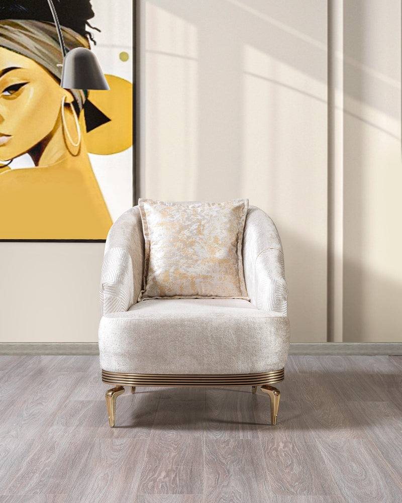 Santana Ivory Velvet Chair - SANTANAIVORY-CHAIR