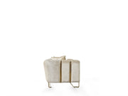 Santana Ivory Velvet Loveseat - SANTANAIVORY-L