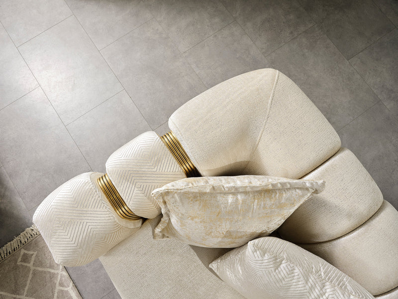 Santana Ivory Velvet Loveseat - SANTANAIVORY-L