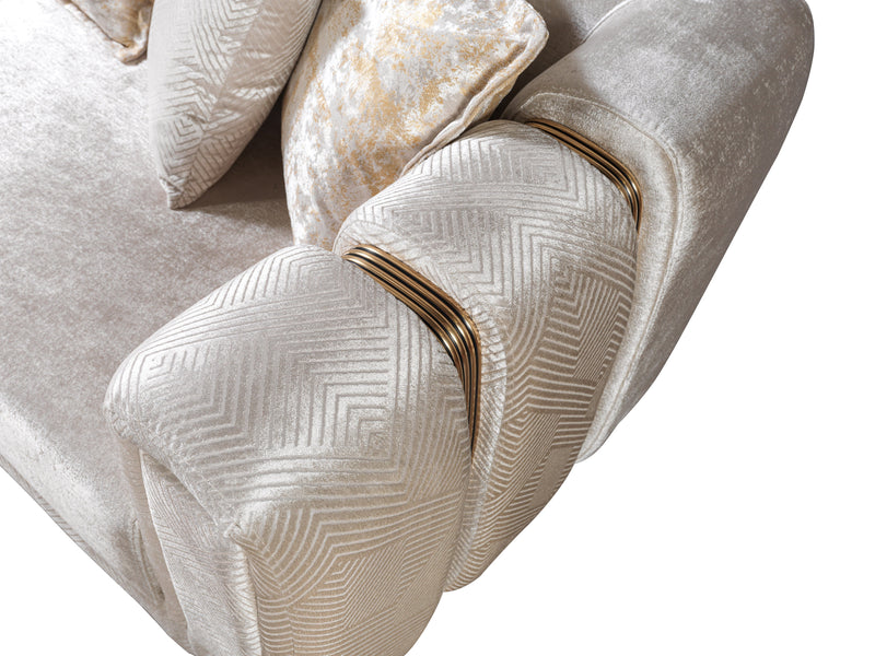 Santana Ivory Velvet Sofa & Loveseat - SANTANAIVORY-SL