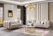 Santana Ivory Velvet Sofa & Loveseat - SANTANAIVORY-SL