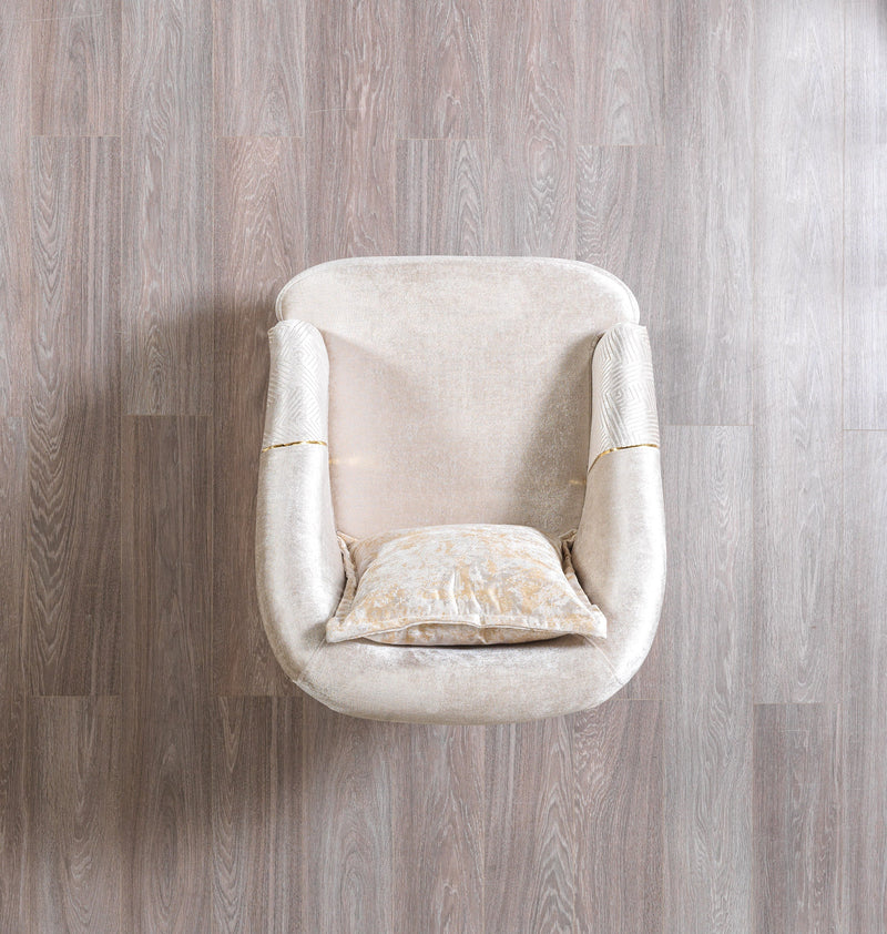 Santana Ivory Velvet Sofa & Loveseat - SANTANAIVORY-SL
