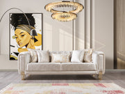 Santana Ivory Velvet Sofa & Loveseat - SANTANAIVORY-SL