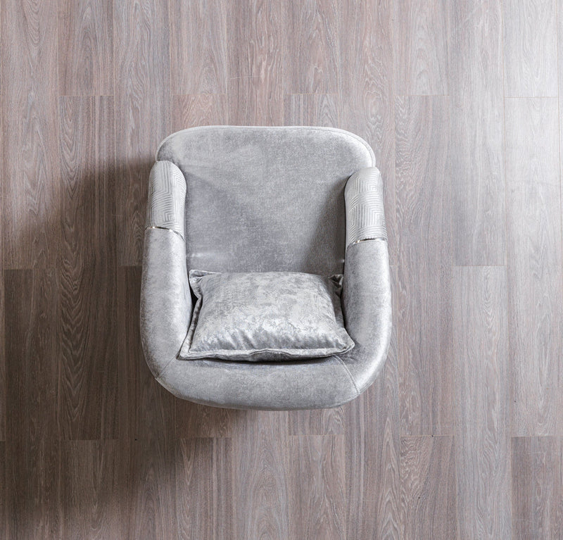 Santana Silver Velvet Chair - SANTANASILVER-CHAIR