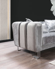 Santana Silver Velvet Loveseat - SANTANASILVER-L