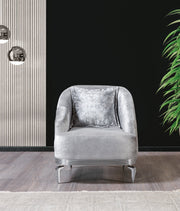 Santana Silver Velvet Sofa & Loveseat - SANTANASILVER-SL