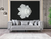 Santana Silver Velvet Sofa - SANTANASILVER-S