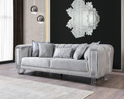 Santana Silver Velvet Sofa - SANTANASILVER-S