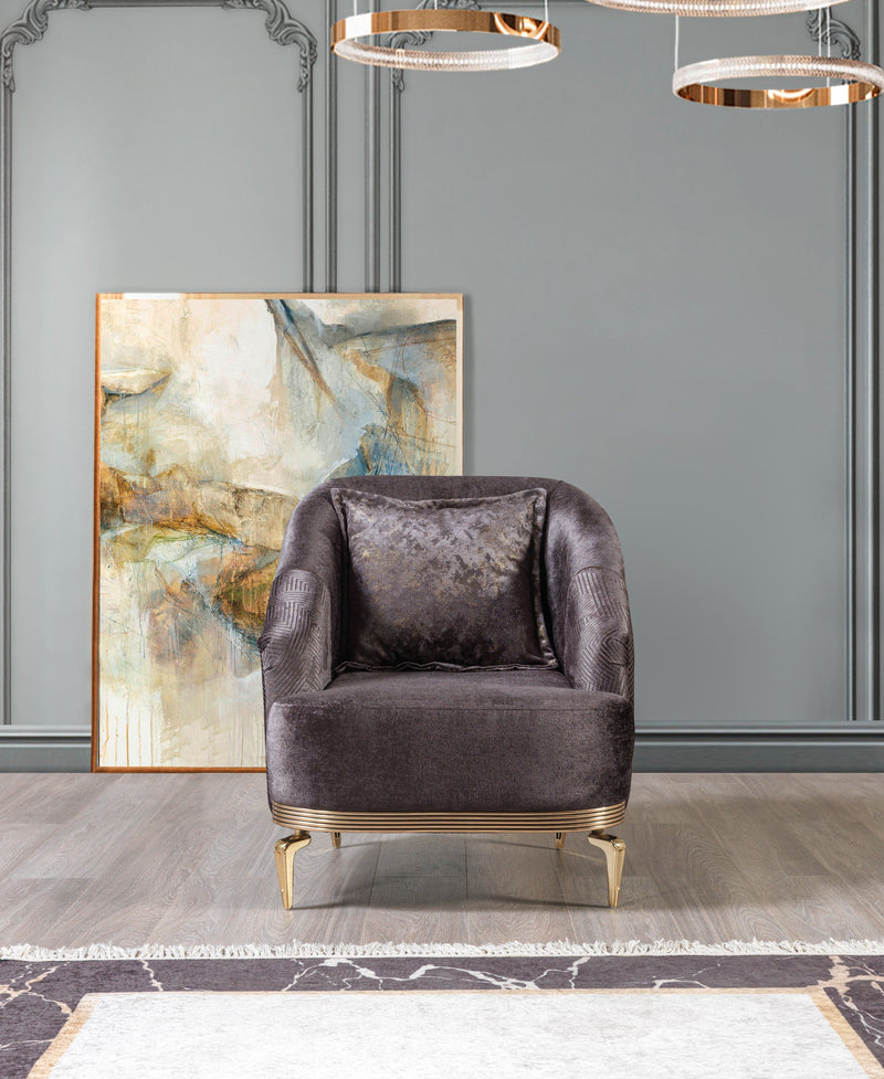 Santana Smoke Velvet Chair - SANTANASMOKE-CHAIR