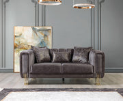 Santana Smoke Velvet Loveseat - SANTANASMOKE-L