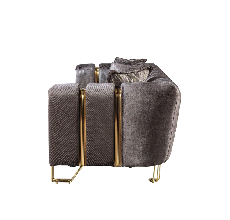 Santana Smoke Velvet Loveseat - SANTANASMOKE-L