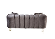 Santana Smoke Velvet Sofa & Loveseat - Lara FurnitureLiving Room Set