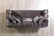 Santana Smoke Velvet Sofa & Loveseat - Lara FurnitureLiving Room Set