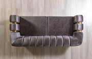 Santana Smoke Velvet Sofa & Loveseat - Lara FurnitureLiving Room Set
