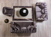 Santana Smoke Velvet Sofa & Loveseat - Lara FurnitureLiving Room Set